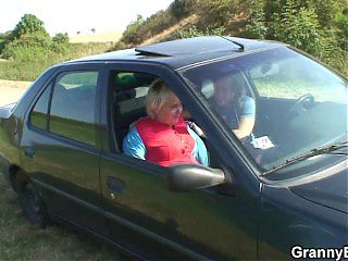 80 years old blonde granny fucked roadside